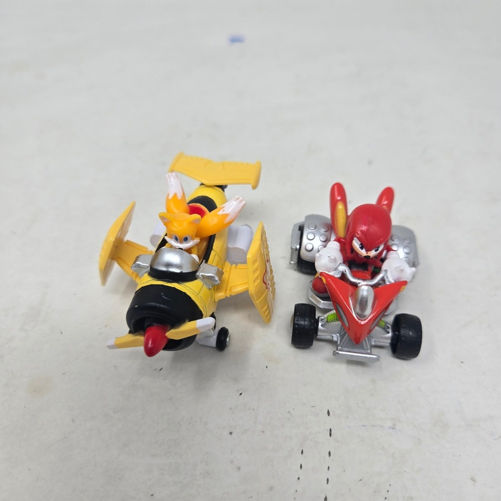 Sonic Racing Pull Back Toys Tails Tornado Plane & Knuckles ATV SEGA